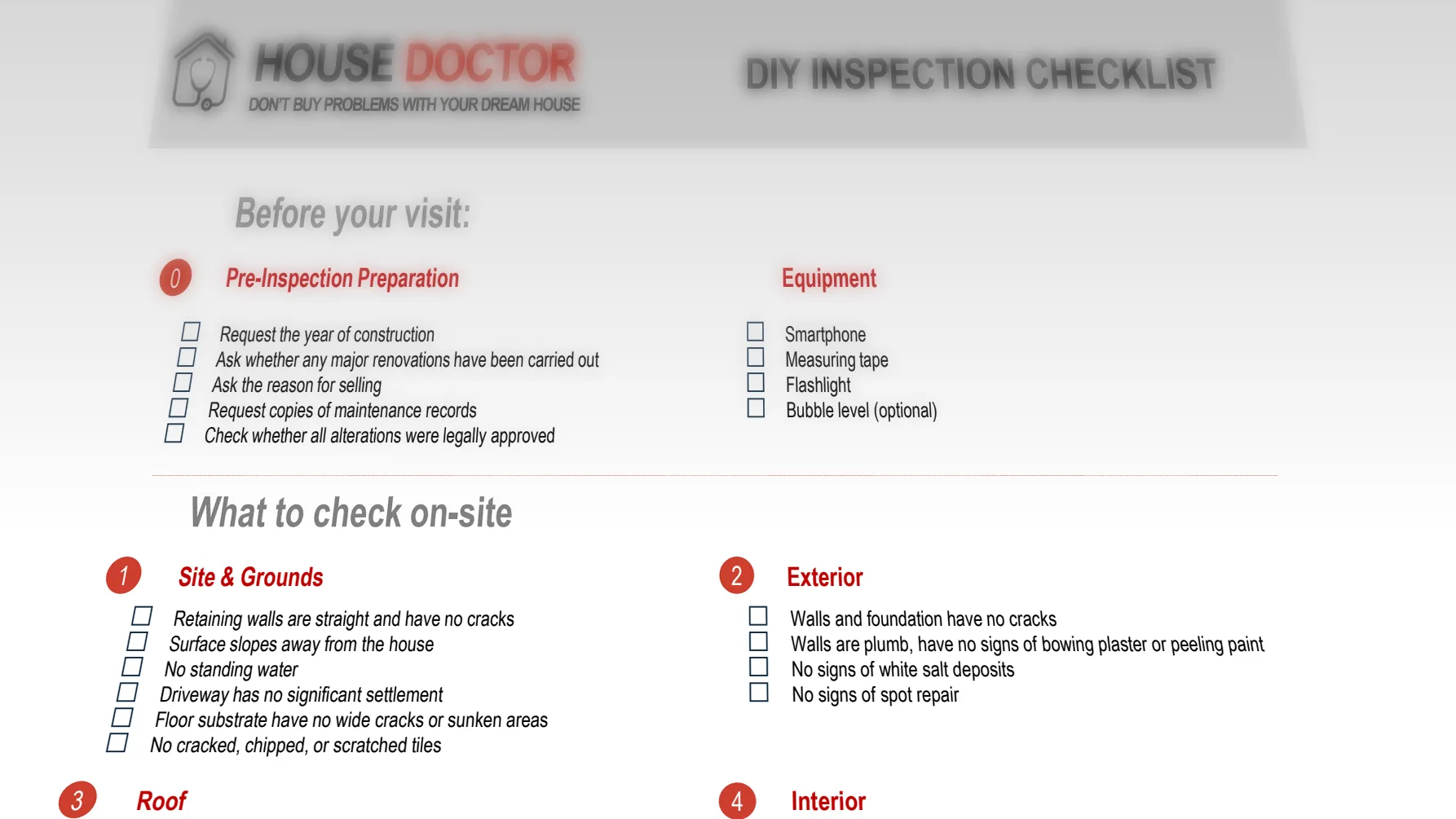 DIY Inspection Checklist